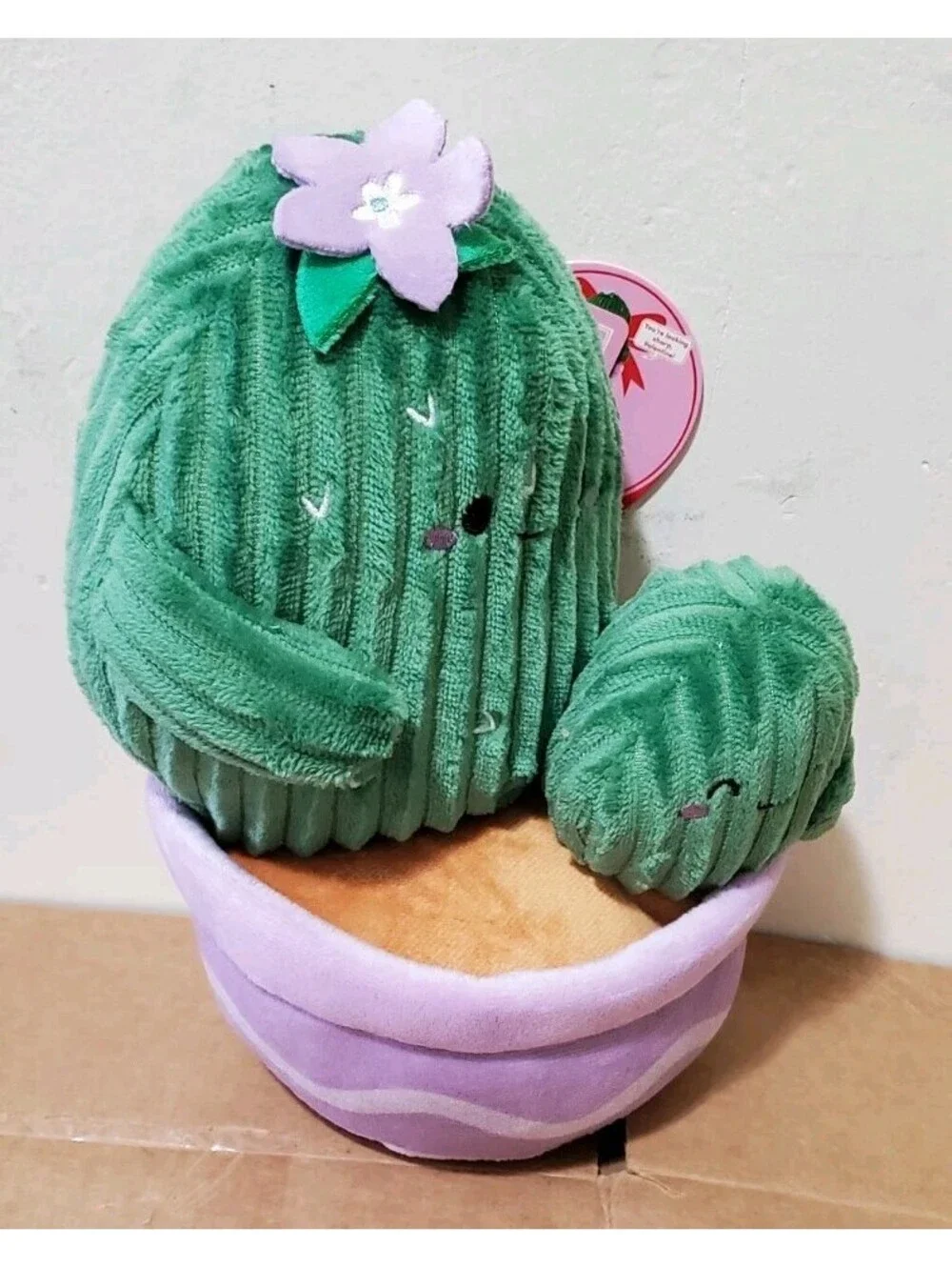 Cuddle Crew Weighted Flower Pot Plush Cute Smiling Cactus Stuffed  Soft Toy New